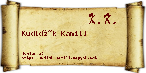 Kudlák Kamill névjegykártya